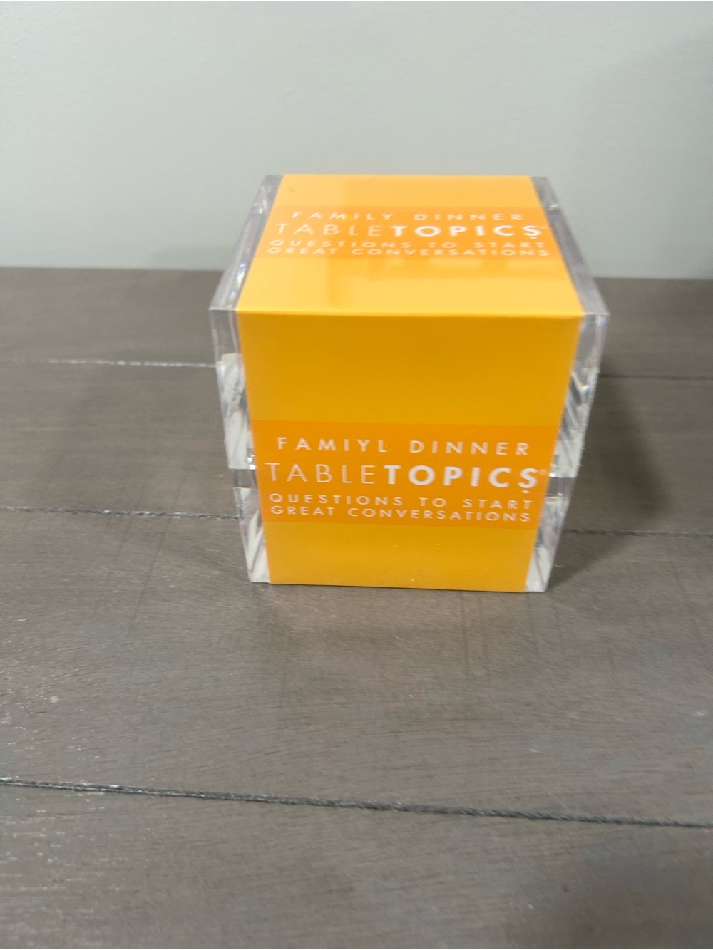 Family Dinner TableTopics Conversation Cube - Bright Yellow
